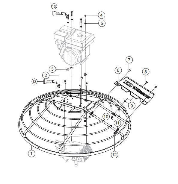 Guard Ring Assembly Parts for B46 Series Trowels by Multiquip Whiteman