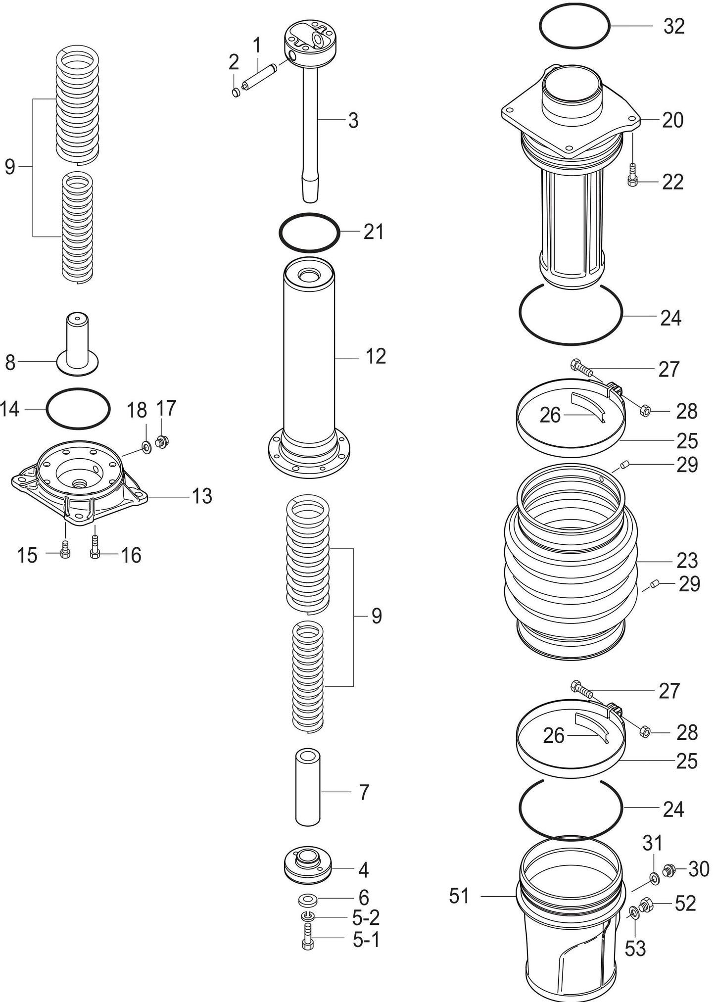MTX70HD Guide Cylinder Assembly Parts