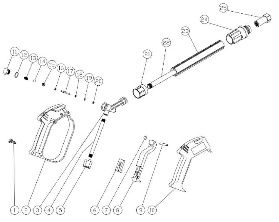CD-1002-1MUC/1MUH, CD-1502-0MUC/0MUH/1MUC/1MUH, CD-2003-1MVC/2MHC/2MVC (16-0167) Gun Assembly Parts By Mi-T-M