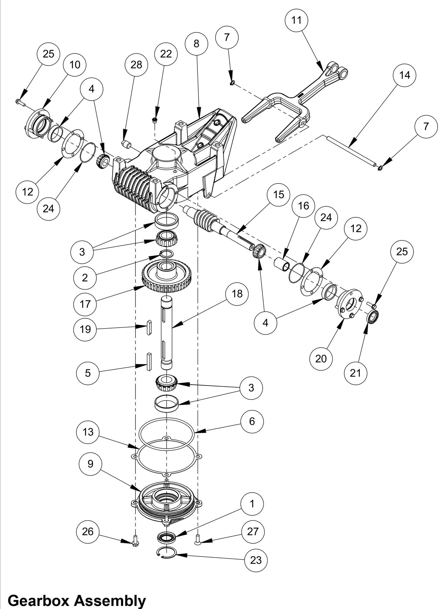 MBW-36-46-46HD Gearbox Assembly Parts By MBW