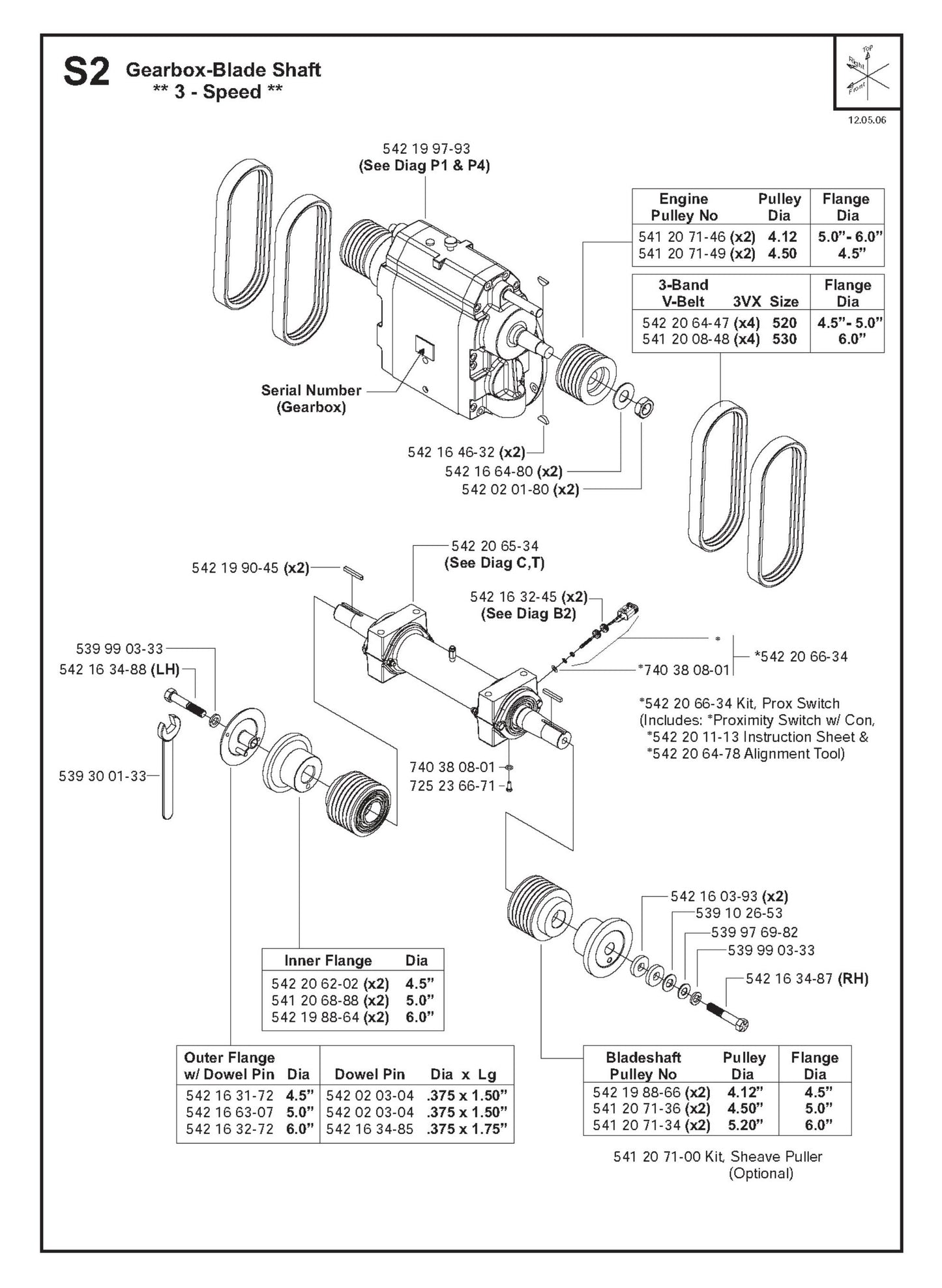 Gearbox-Blade Shaft 3-Speed Parts for FS4800 D By Husqvarna