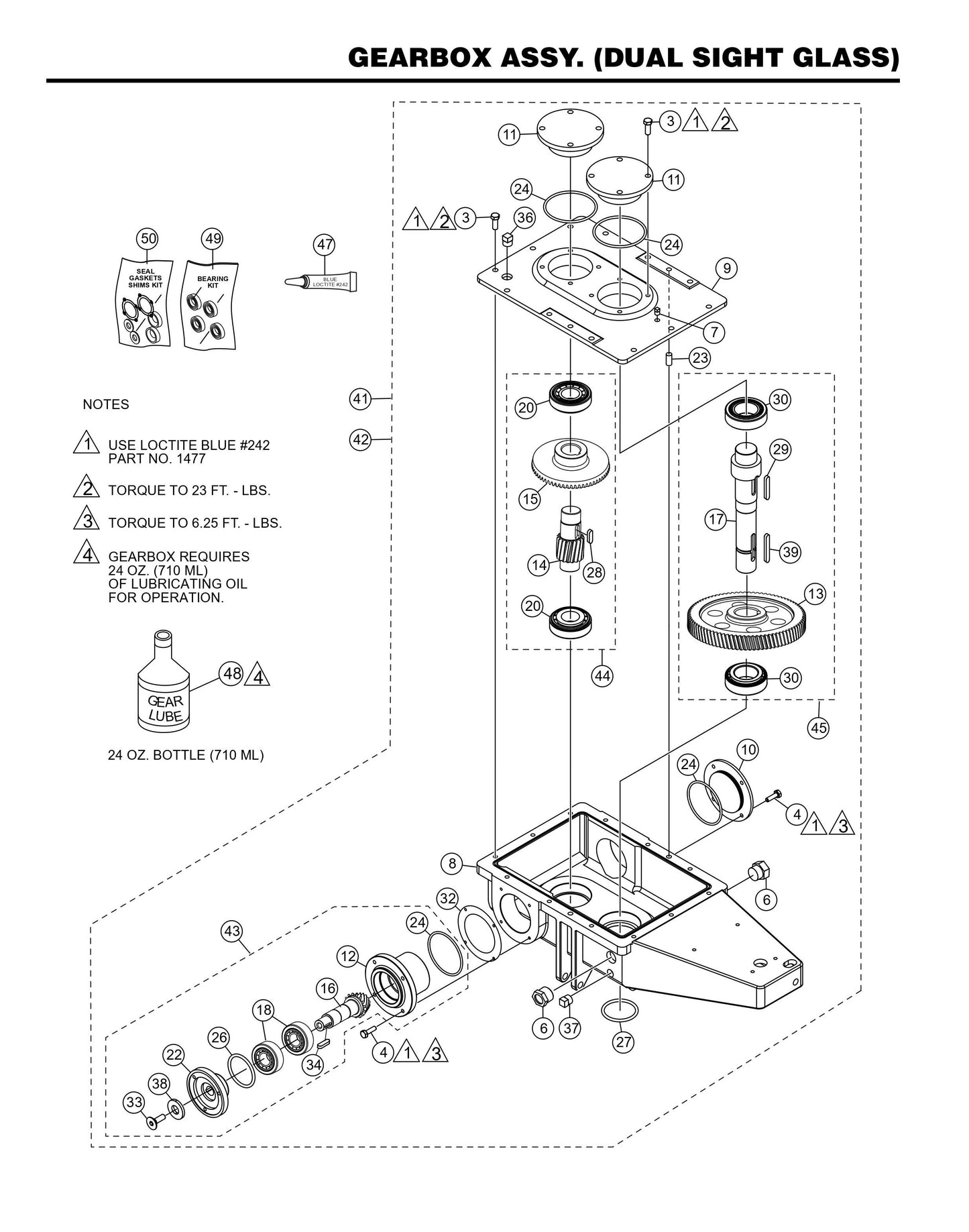 HHN31VTCSL5 Gearbox Assembly (Dual Sight Glass)