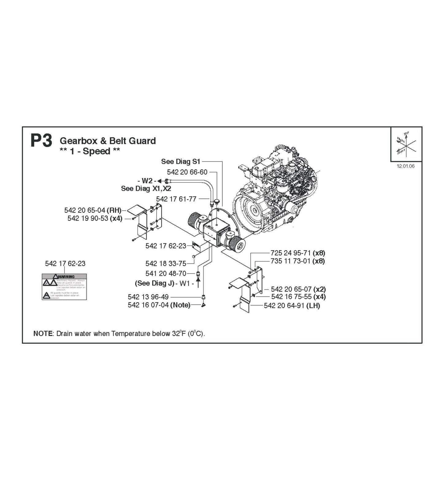 Gearbox and Belt Guard 1-Speed Parts for FS4800 D By Husqvarna