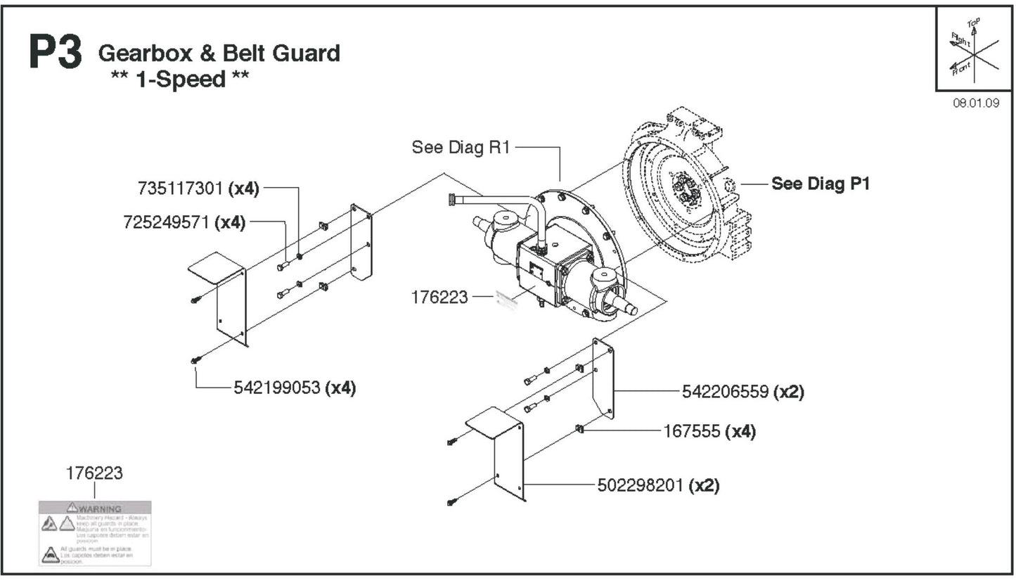 Gearbox and Belt Guard 1-Speed Parts for FS6800 D By Husqvarna