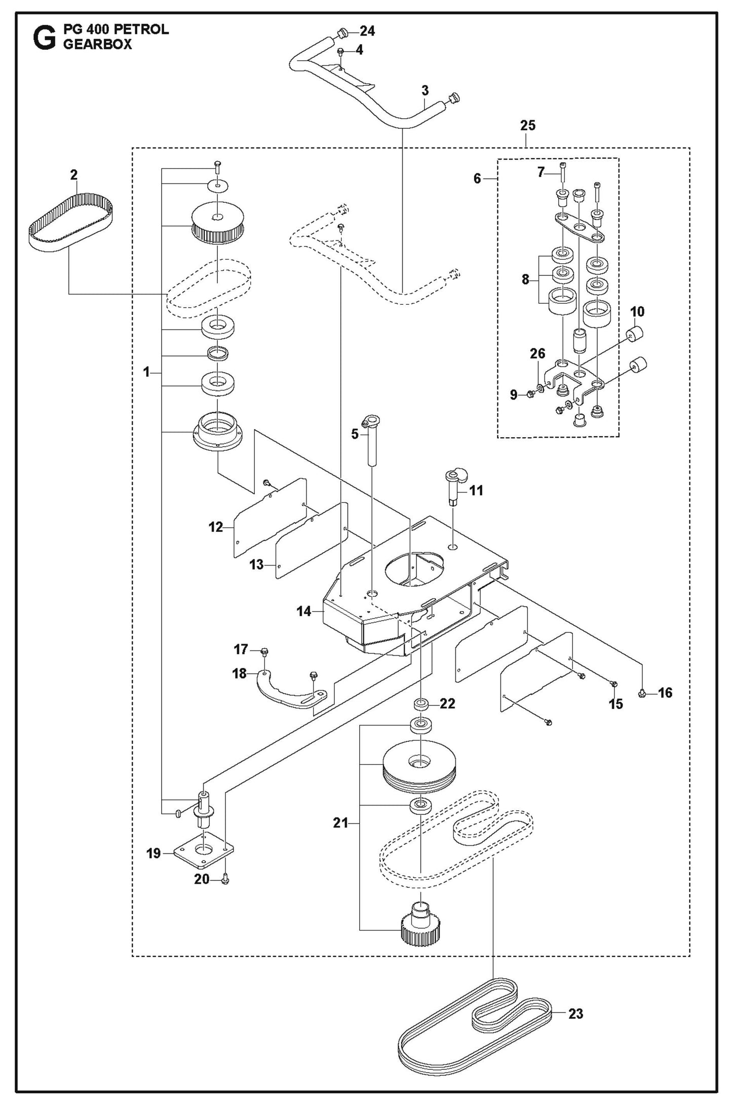 Gearbox Parts For PG 400 Petrol By Husqvarna