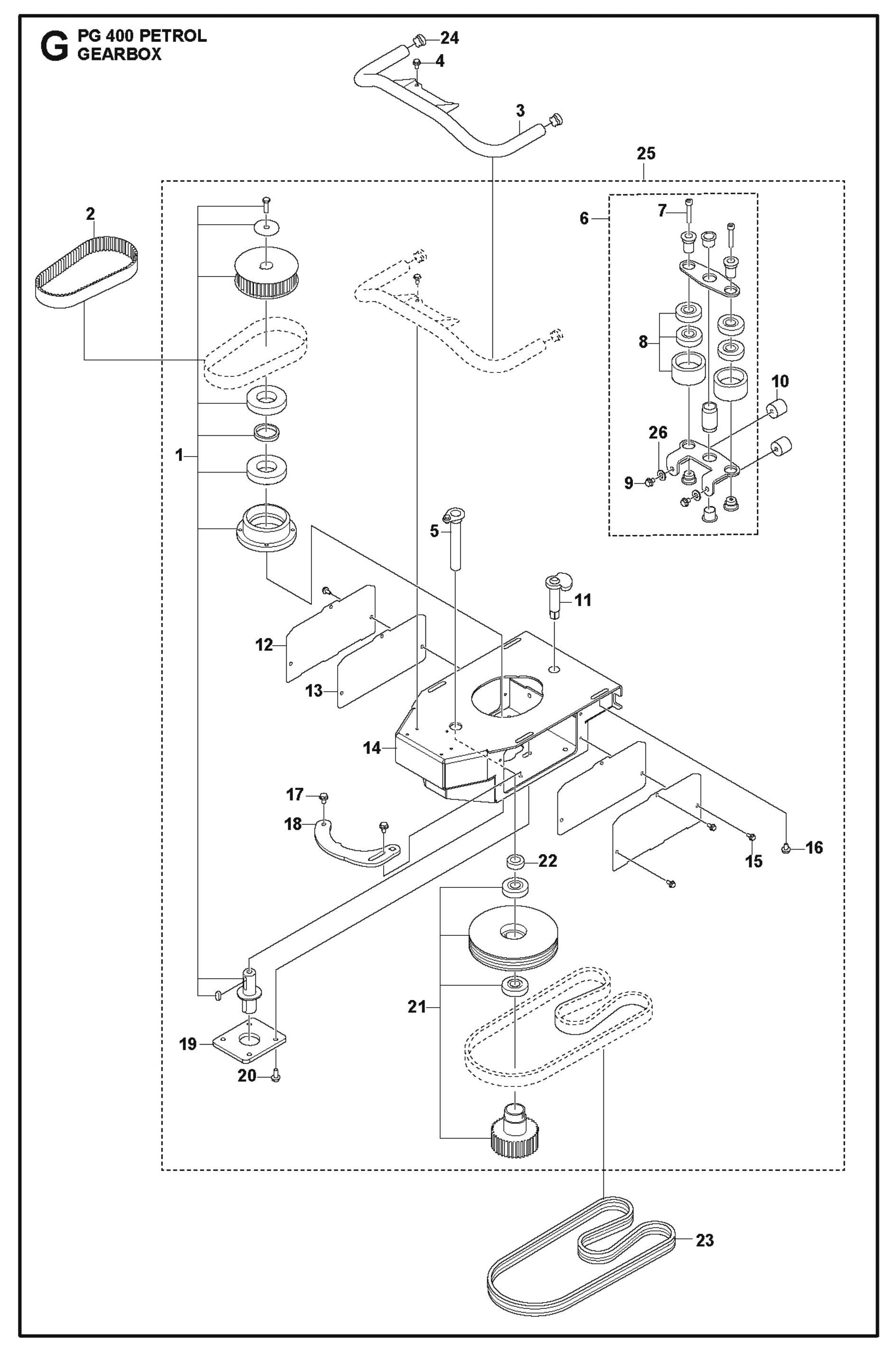 Gearbox Parts For PG 400 Petrol By Husqvarna