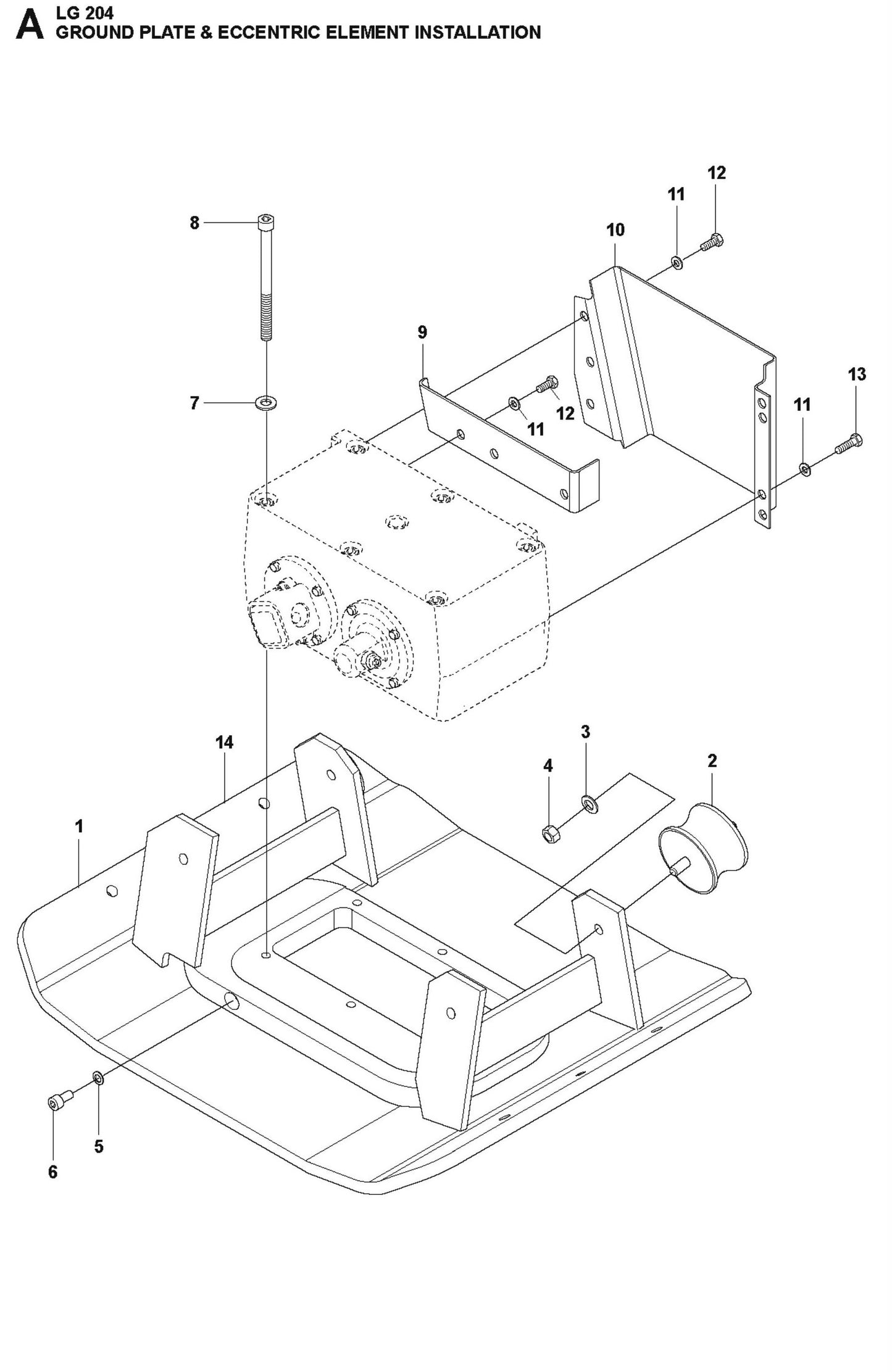 Ground Plate And Eccentric Element Installation Parts For LG 204 Diesel By Husqvarna