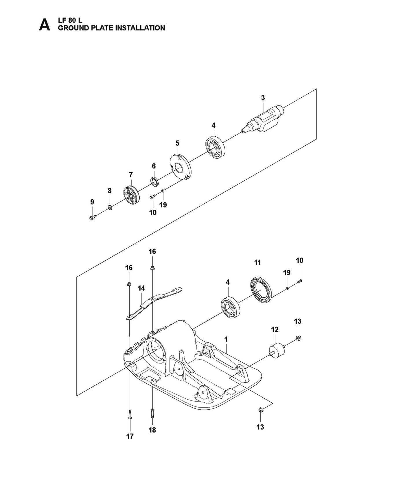 Ground Plate Installation Parts For LF 80 LAT By Husqvarna