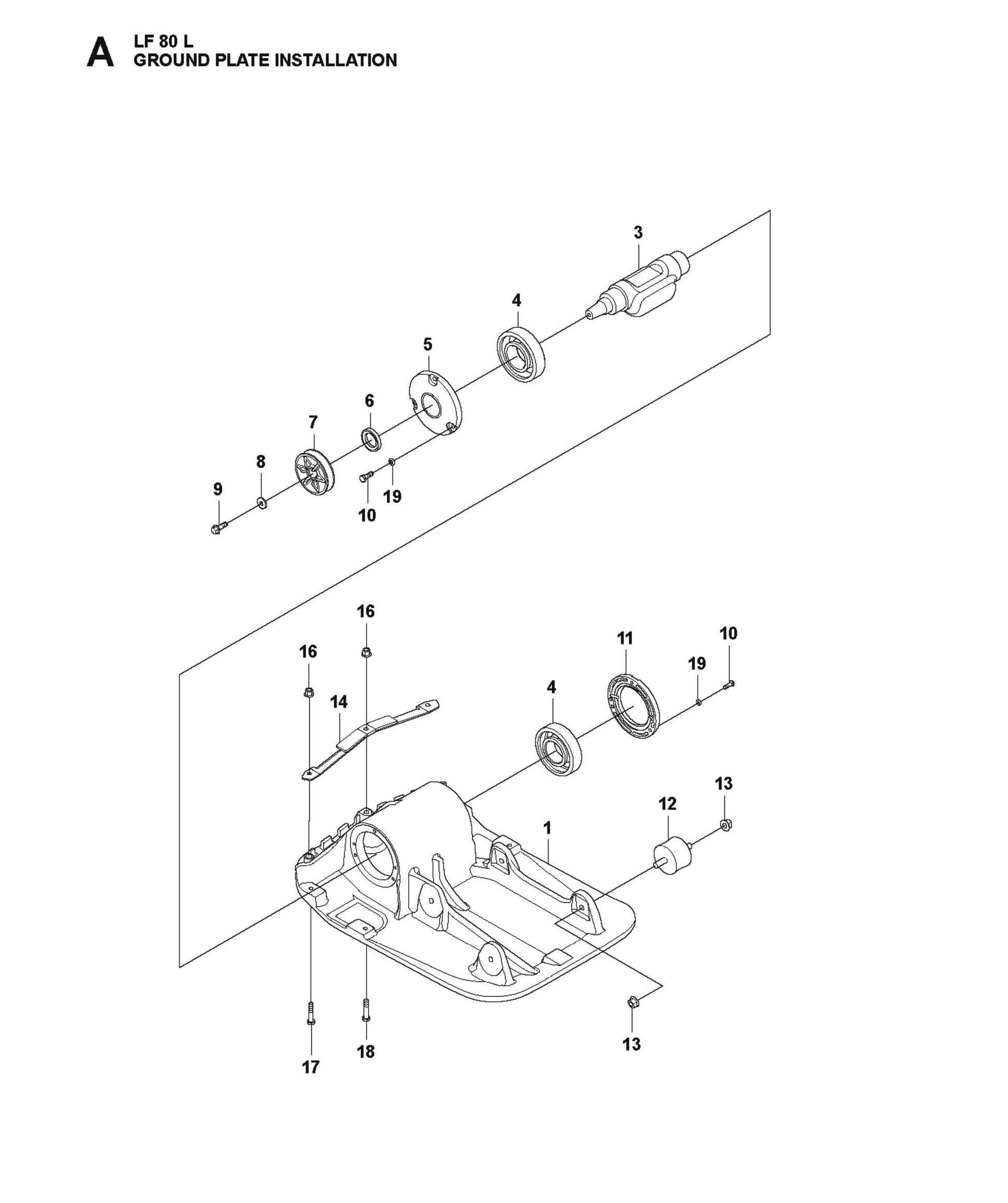 Ground Plate Installation Parts For LF 80 L By Husqvarna