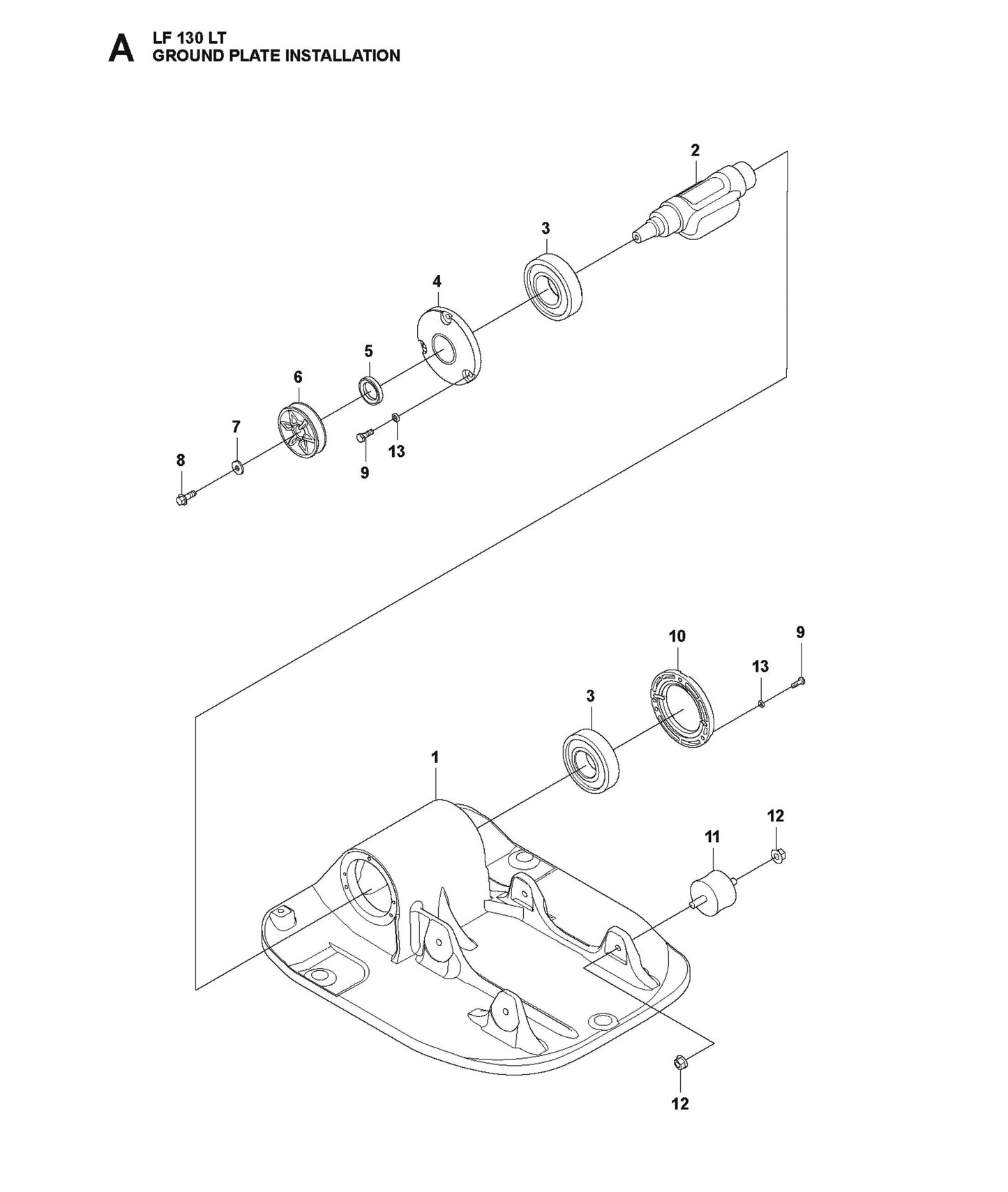 Ground Plate Installation Parts For LF 130 LT Petrol By Husqvarna