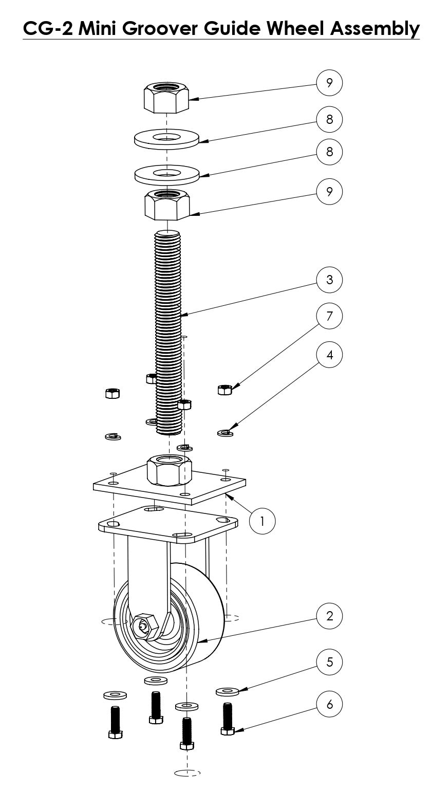 CG-2 (Electric) Mini Groover Guide Wheel Assembly