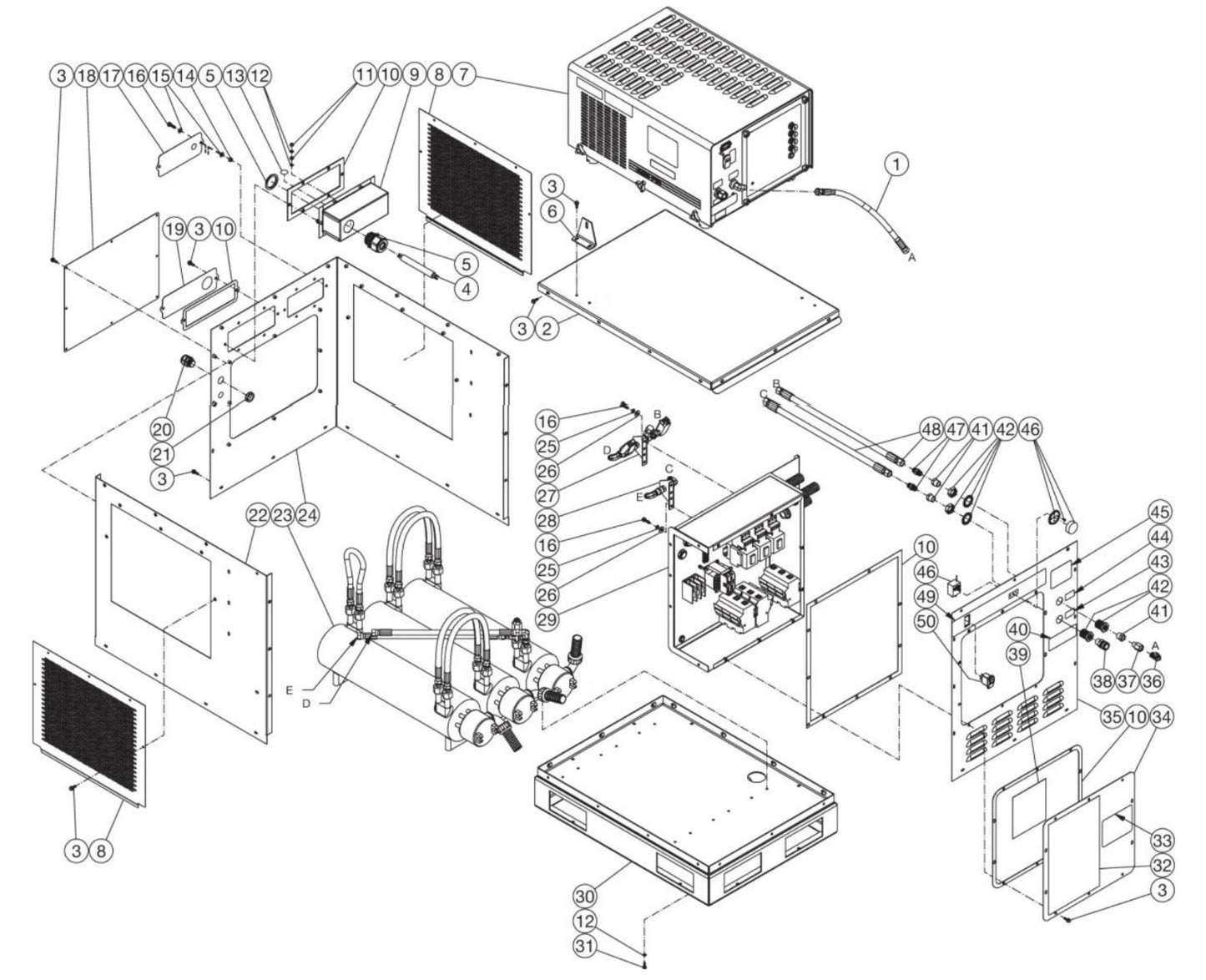 HAE-2503-0E4G, HAE-3004-0E4G, DH-2503-AE0E4G, DH-3004-AE0E4G Unit Assembly Parts By Mi-T-M