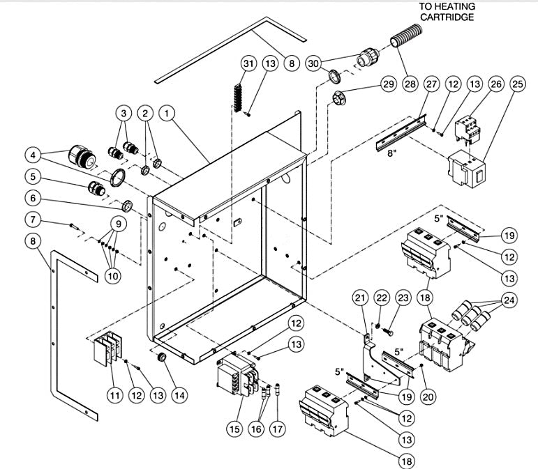 HAE-2503-0E4G, HAE-3004-0E4G Unit Electric Box Assembly Parts By Mi-T-M