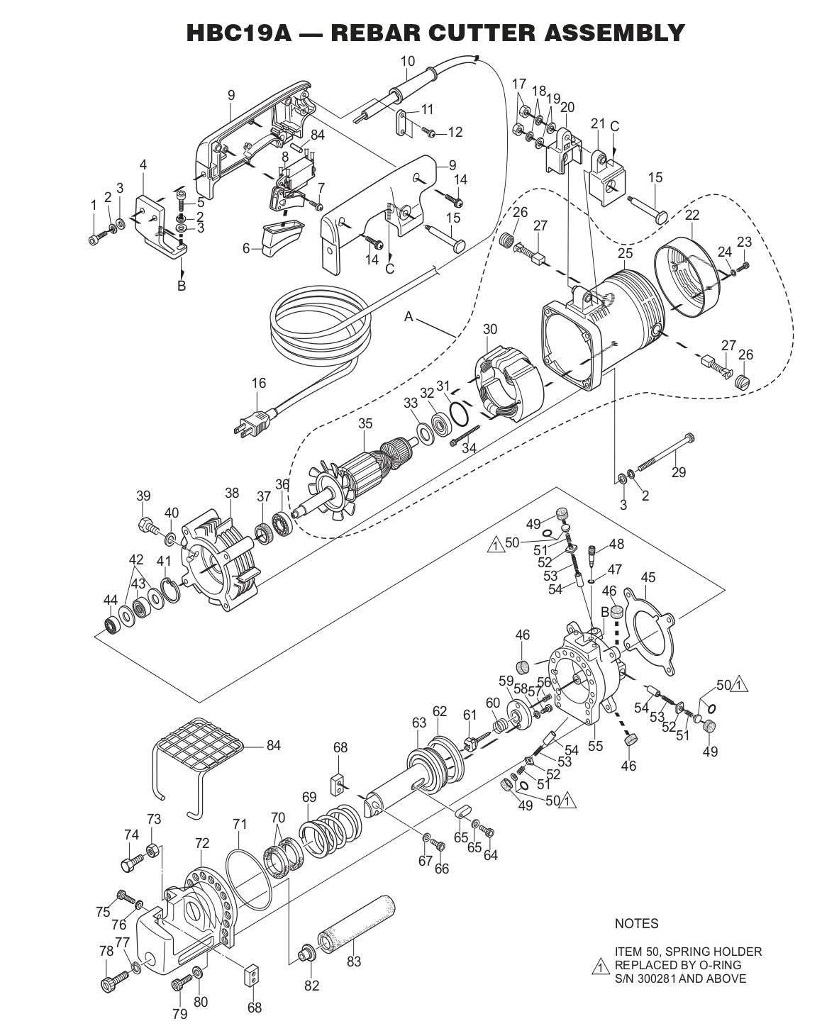 Rubber Cutter Assembly Parts - HBC19A