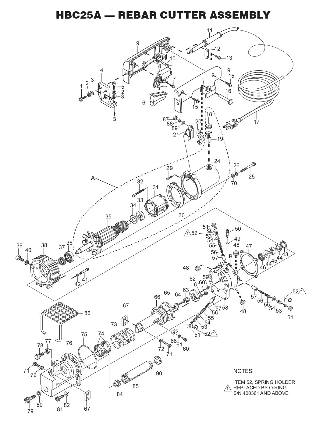 Rubber Cutter Assembly Parts - HBC25A