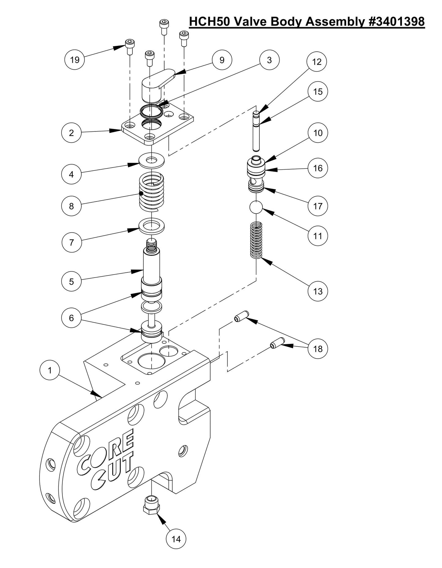 HCH50 Valve Body Assembly Parts