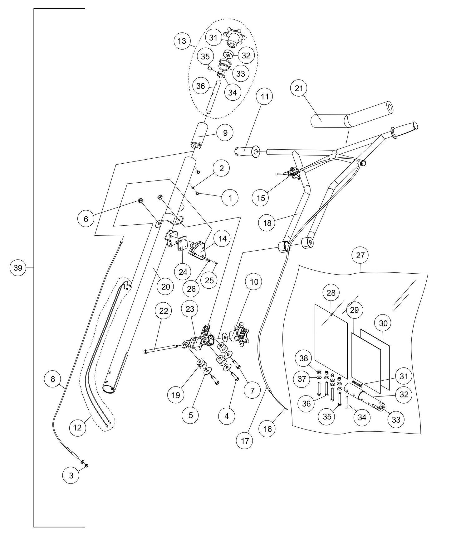 HDA-SERIES Standard Handle Assembly (New Style) Parts by Multiquip Whiteman