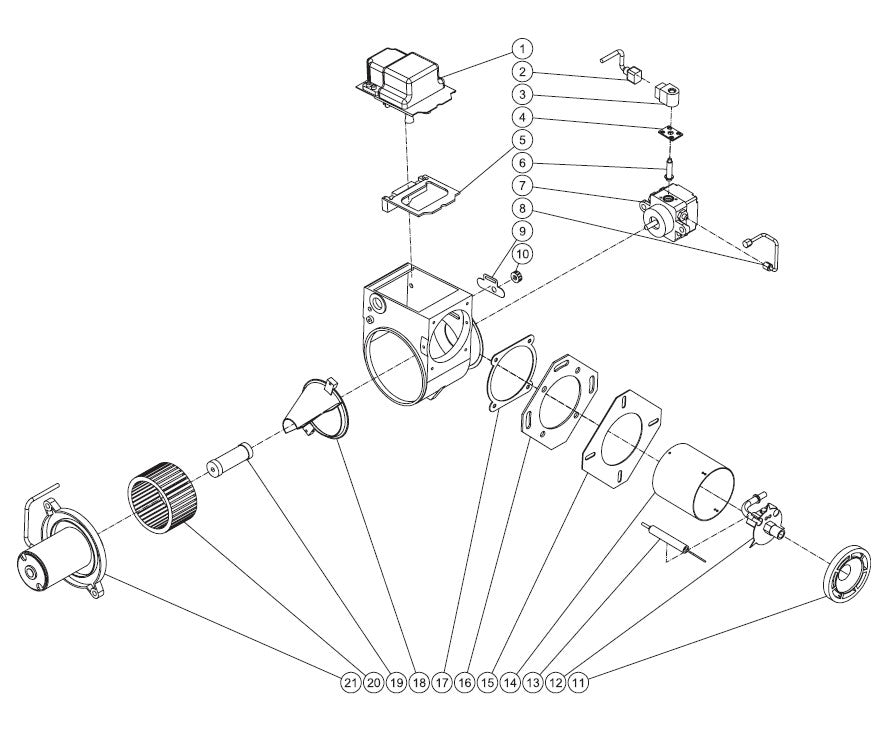 HDB, HDC, HDD Series Burner Assembly Parts By Mi-T-M
