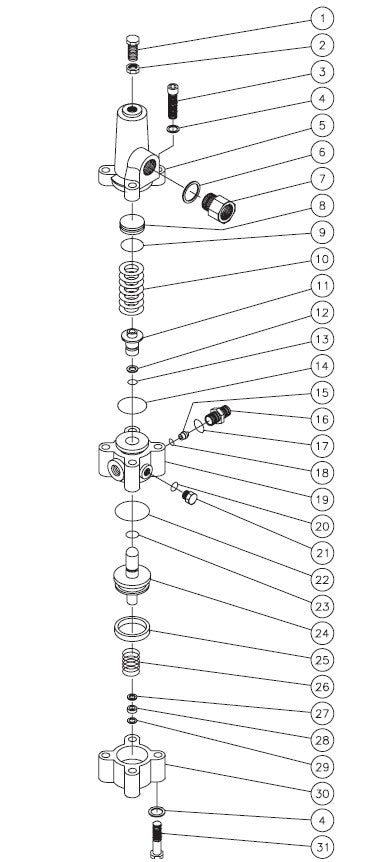 HDB-3004, HDB-3005 unloader Assembly Parts By Mi-T-M