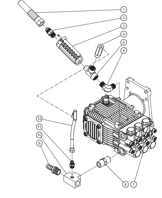 HDD-3504-0H6A, HDD-3804-0V6A Pump Plumbing Assembly Parts by Mi-T-M