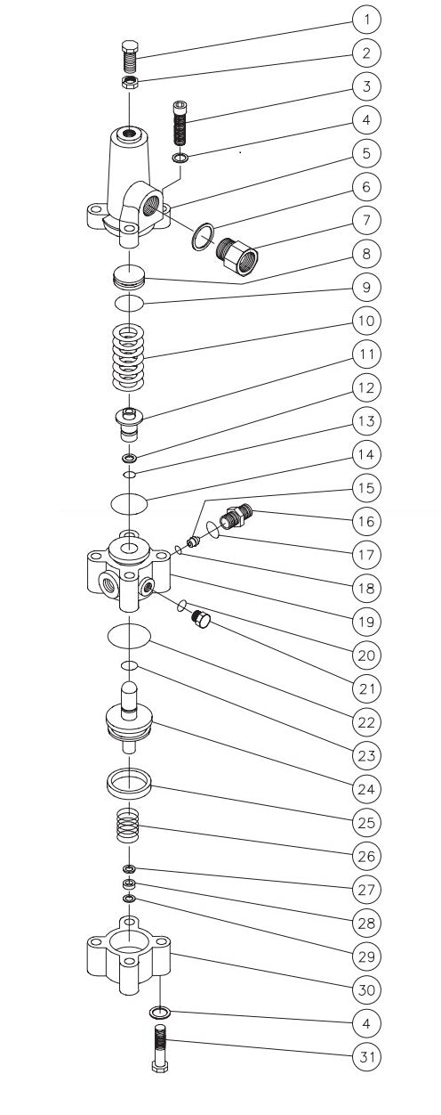 HDS-3005-0K6G, HDS-3506-0M6G (sn:0-99999999) Unloader Assembly Parts by Mi-T-M