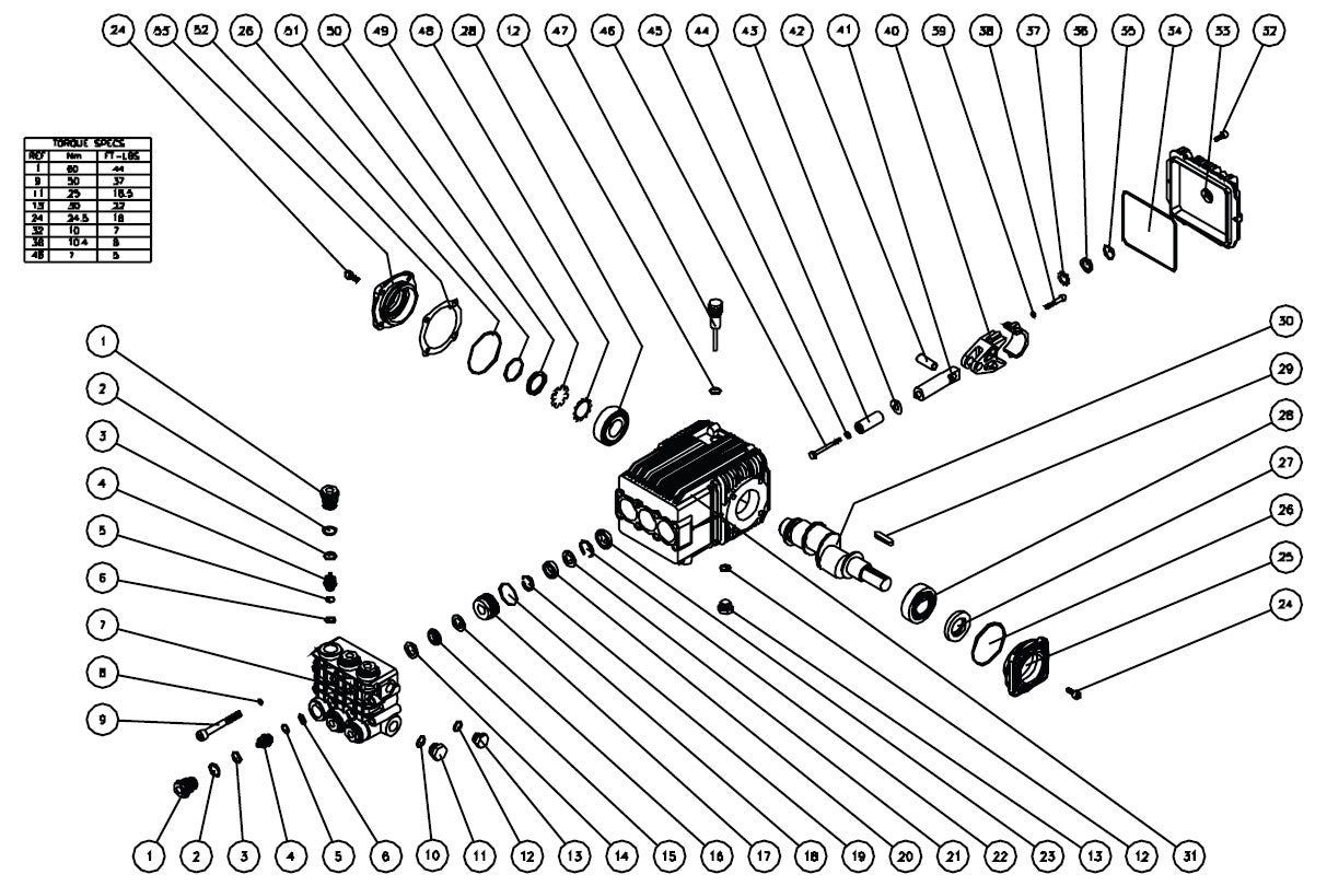HDS-3005-0V6A/0V6G, HDS-3505-0H6A/0K6A/0V6A, HDS-3506-0H6A/0K6A, HDS-4005-0H6A/0K6A/0K6G Pump Assembly Parts by Mi-T-M