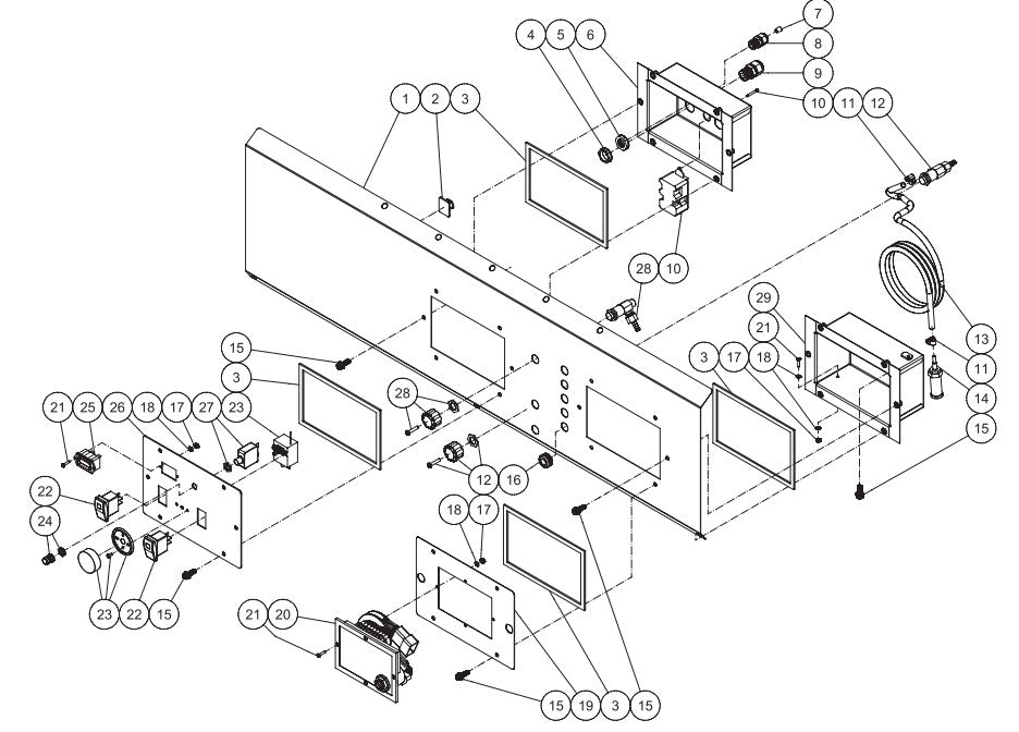 HDS-3006-0B7G, HDS-3008-0B7G, HDS-4005-0B7G, HDS-4005-0H6A Control Panel Assembly Parts By MiTM