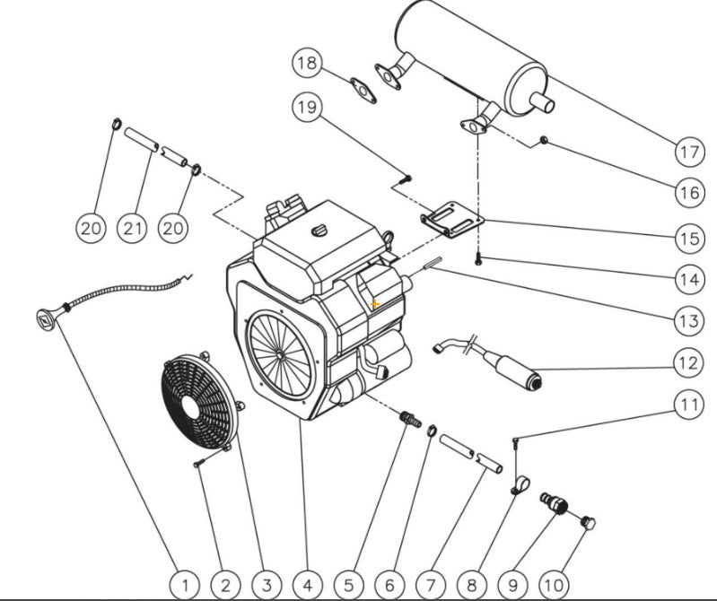 HDS-3505-0K6A, HDS-3505-0K6G (sn:0-99999999) Engine Assembly Parts by Mi-T-M