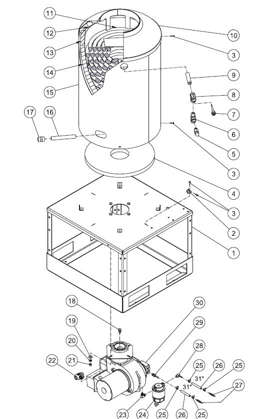 HEO Series Burner Assembly Parts By MiTM
