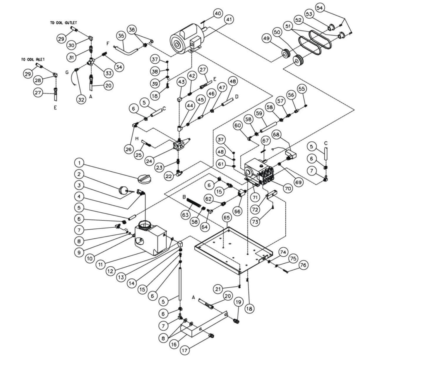 HG-1505-0M30, HG-2004-0M30, HG-2205-0M30, HG-3004-0M30 (sn:15001176-99999999) Motor/Pump Assembly Parts By Mi-T-M