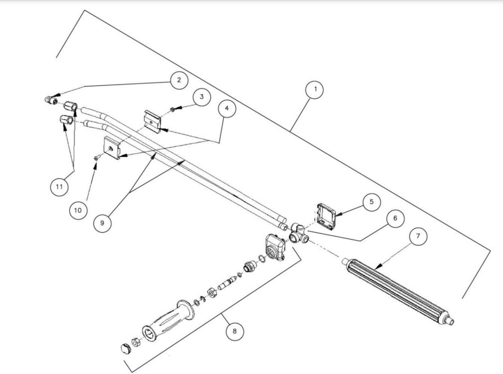 HG, DC, HEG, HEO, HHB Series Pressure Washer Dual Lance Assembly Parts By Mi-T-M