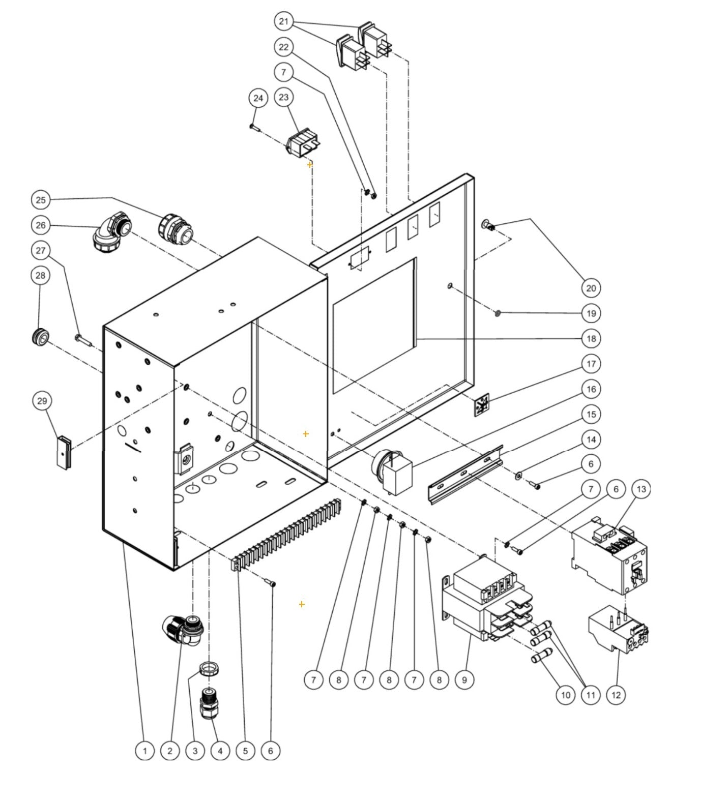 HG-1805-3208, HG-1805-3230, HG-1805-3460, HG-2004-3208, HG-2004-3230, HG-2004-3460, HG-3004-3208, HG-3004-3230, HG-3004-3460, HG-3004-3575 Series Electric Box Assembly Parts By Mi-T-M