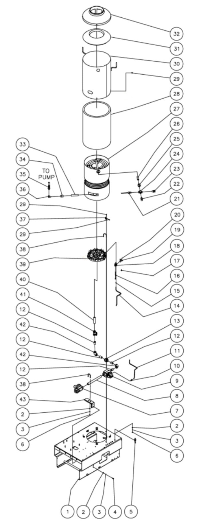 HLP-0703-0M10/HLP-1502-0M10 (sn:0-15011884) Gas Pipe//Heat Exchanger Assembly Parts by Mi-T-M