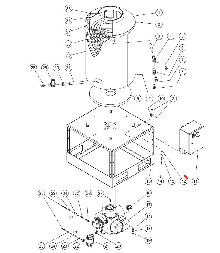 HOM-3506-0E10 Burner Assembly Parts By MiTM