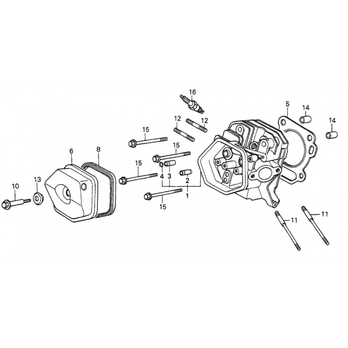 GA6HR GA6HRS HONDA GX340R2EDE2/EDN2 Cylinder Head Assy. Parts By Multiquip