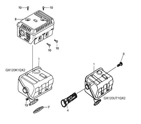 Muffler Assembly Parts for CA4HM Trowels by Multiquip Whiteman