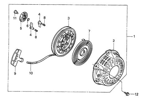 Recoil Starter Assembly Parts for CA4HM Trowels by Multiquip Whiteman