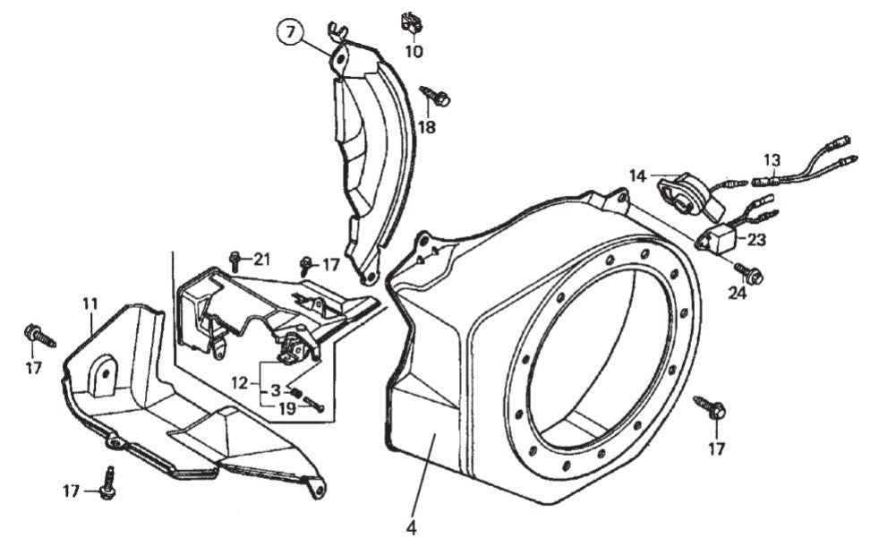 GA25H HONDA GX160K1EMA2 ENGINE Fan Cover Assy. Parts By Multiquip