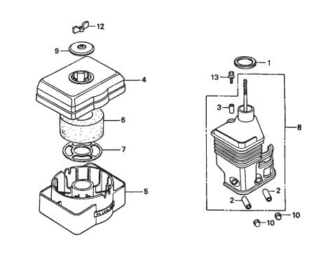 Air Cleaner (Oil Bath) Assembly Parts for Epoxy Series Trowels by Multiquip Whiteman