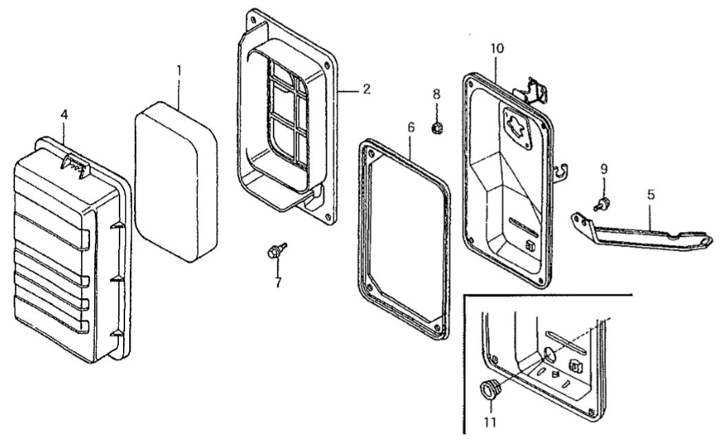 GA25HR HONDA GX160RT2EMAN ENGINE— Air Cleaner Assy. Parts By Multiquip