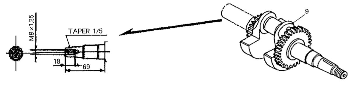 GA25HR HONDA GX160RT2EMAN ENGINE — Crankshaft Assy. Parts By Multiquip