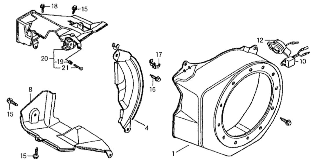 GA25HR HONDA GX160RT2EMAN ENGINE — Fan Cover Assy. Parts By Multiquip