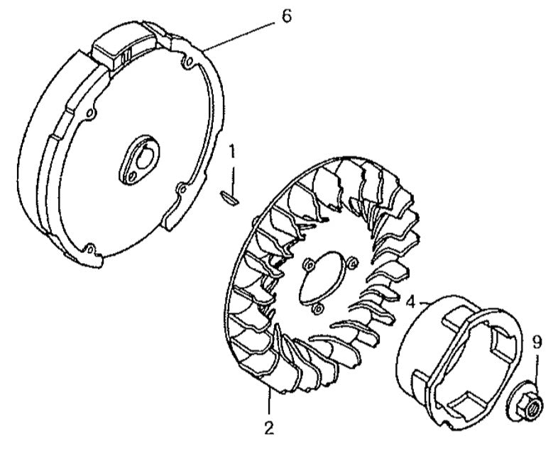GA25HR HONDA GX160RT2EMAN ENGINE — Flywheel Assy. Parts By Multiquip