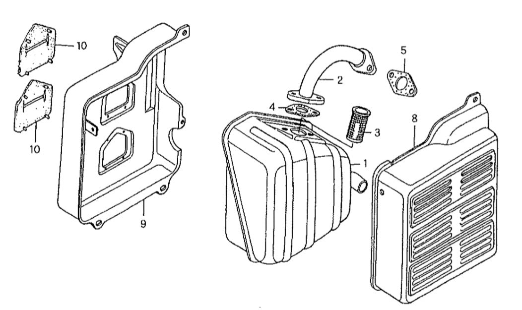 GA25HR HONDA GX160RT2EMAN ENGINE Muffler Assy. Parts By Multiquip
