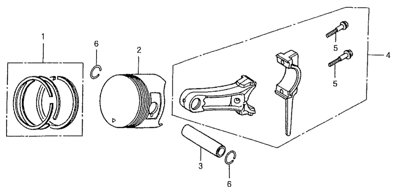 GA25HR HONDA GX160RT2EMAN ENGINE — Piston Assy. Parts By Multiquip