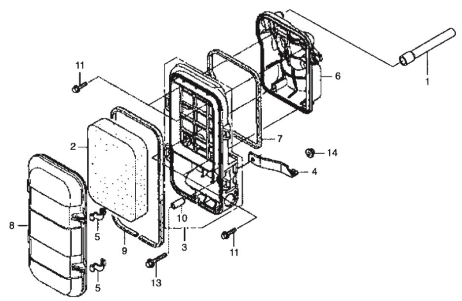 GA6HR GA6HRS HONDA GX340RT2EDE2/EDN2 Air Cleaner Assy. Parts By Multiquip
