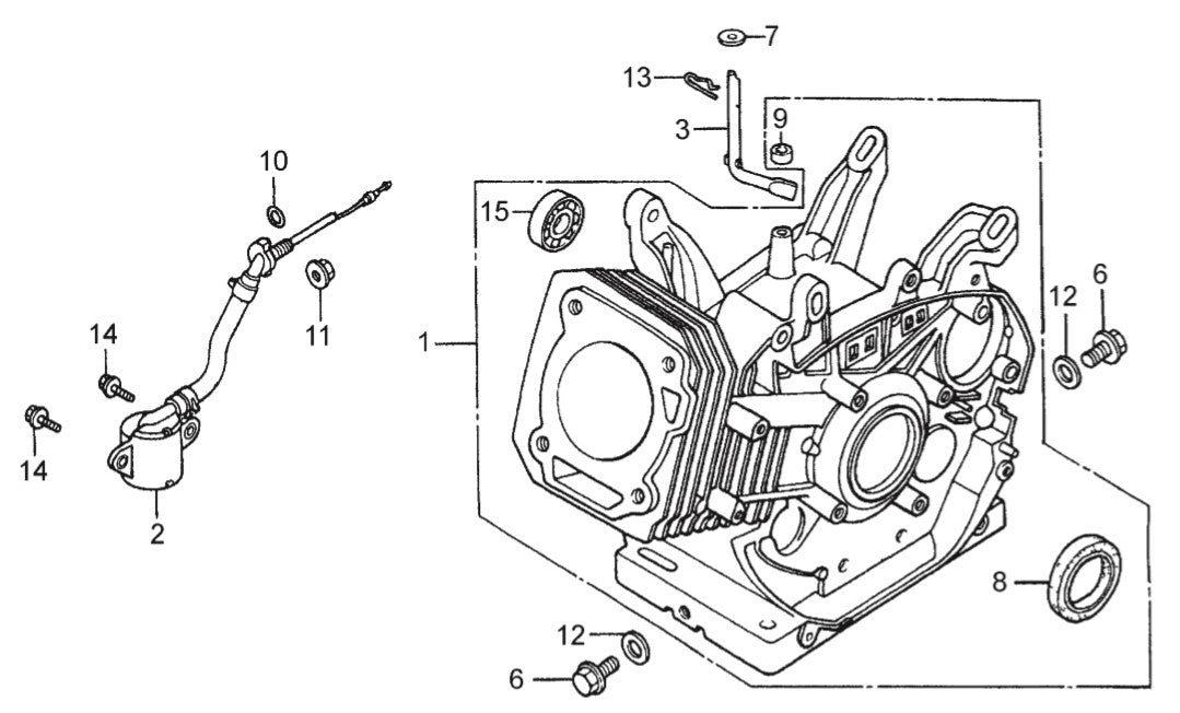 GA6HR GA6HRS HONDA GX340RT2EDE2/EDN2 Cylinder Barrel Assy. Parts By Multiquip