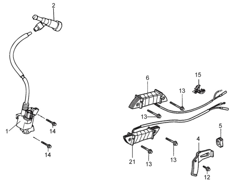 GA6HR GA6HRS HONDA GX340RT2EDE2/EDN2 Ignition Coil Assy. Parts By Multiquip
