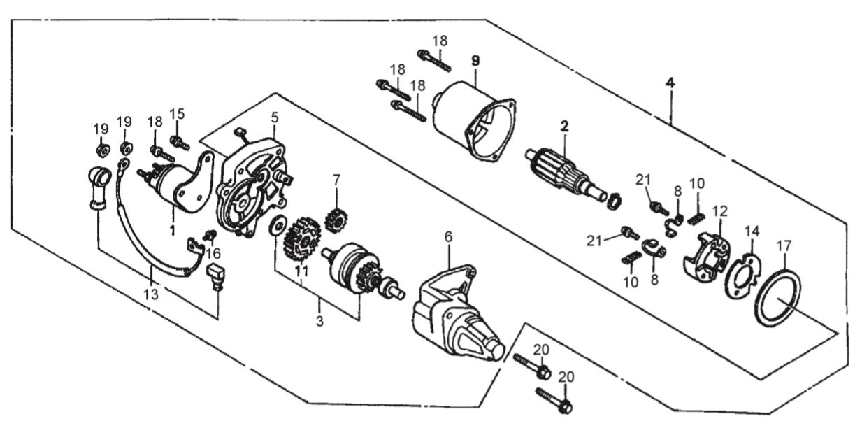 GA6HR GA6HRS HONDA GX340RT2EDE2 Starter Motor Assy. Parts By Multiquip