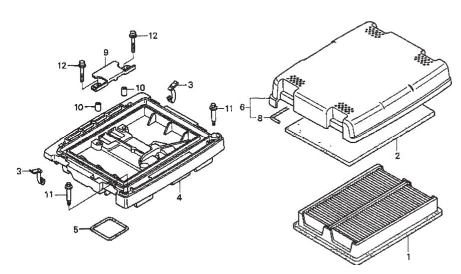 AR-13H HONDA GX610K1QZB2 ENGINE Air Cleaner Assy. Parts by Multiquip